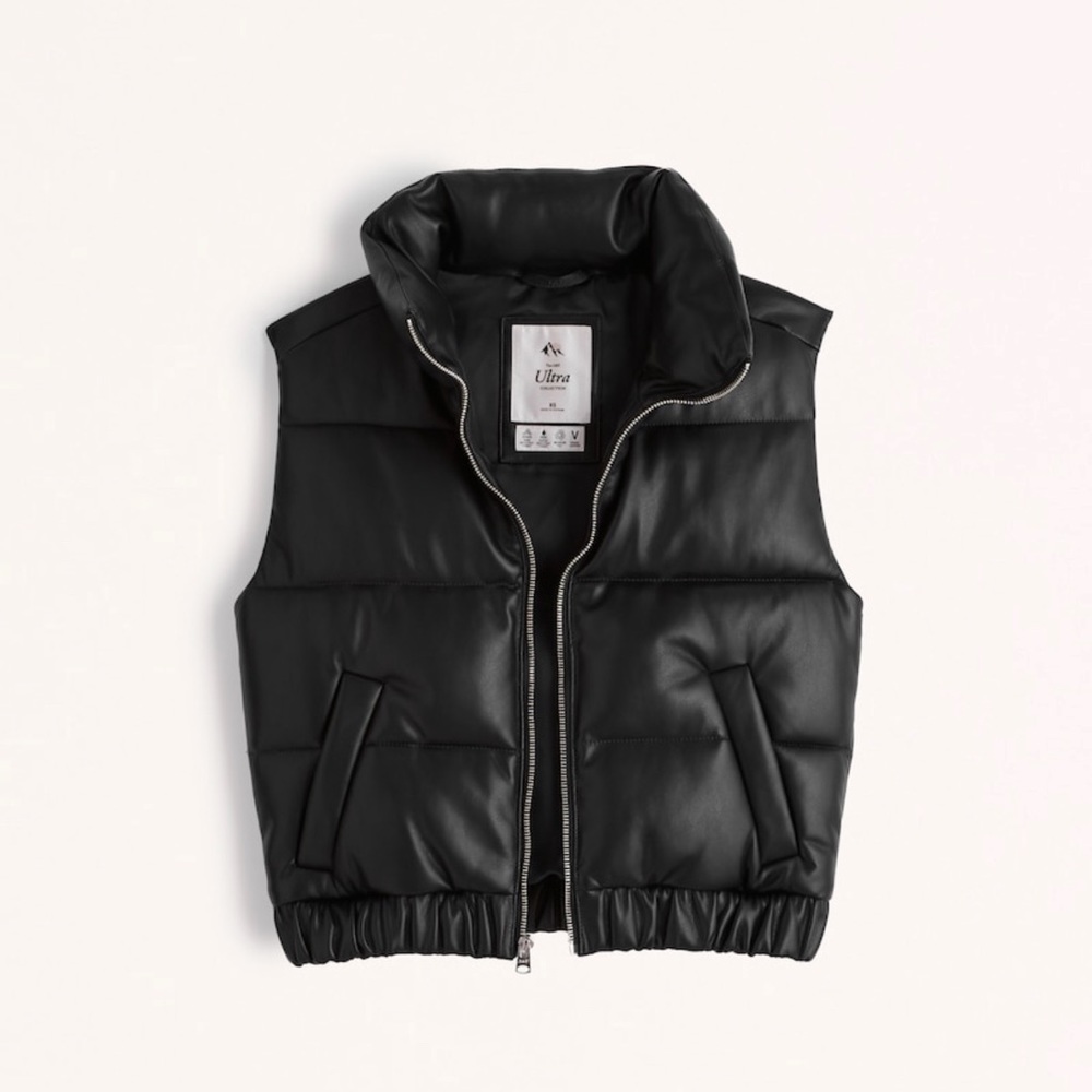 Abercrombie & Fitch Black Ultra Mini Puffer Vest